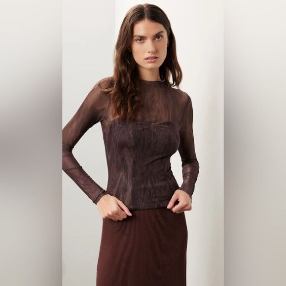 Louna Burnout Long Sleeve Blouse Size XL - Picture 1 of 9